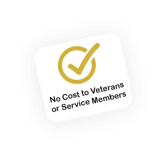 Never any cost to veterans or service members.